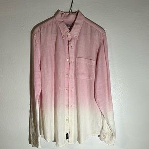 Linen pink and white Abercrombie button up